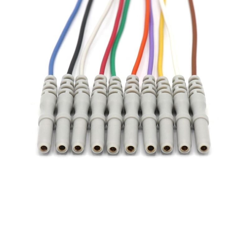 10 鉛 その他の患者モニターアクセサリー EEG ケーブル ダイヤ 1.5mm 金属カップ付き