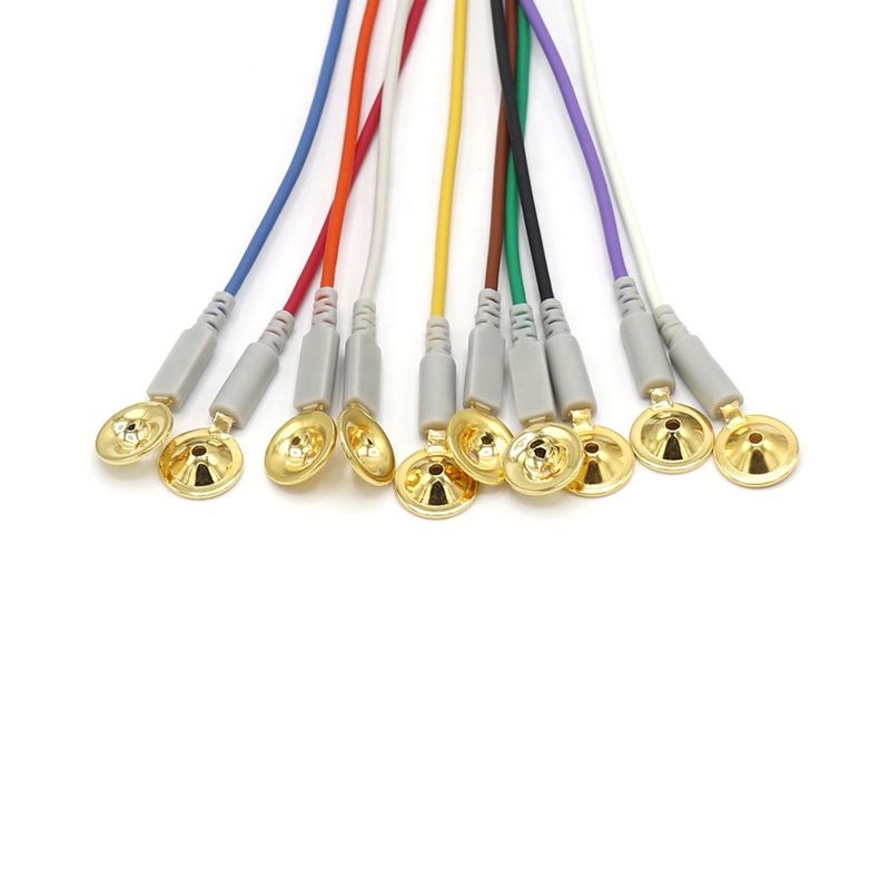 10 鉛 その他の患者モニターアクセサリー EEG ケーブル ダイヤ 1.5mm 金属カップ付き
