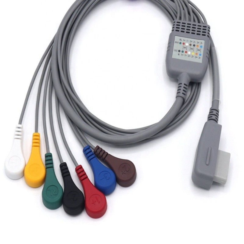 ISO13485 レコーダー ECG ホルターケーブル ポータブル 7リードスナップ