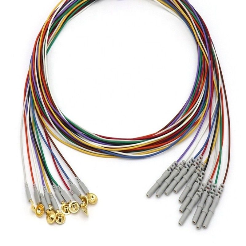 10 鉛 その他の患者モニターアクセサリー EEG ケーブル ダイヤ 1.5mm 金属カップ付き