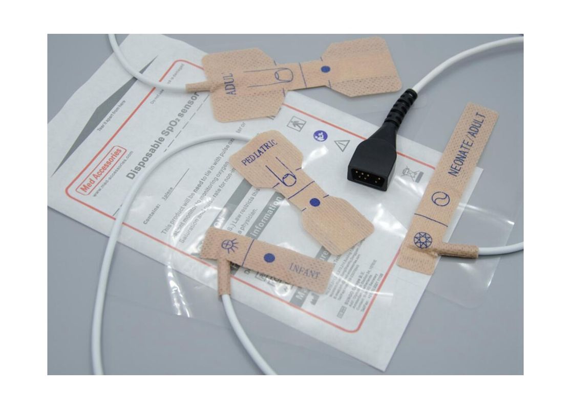 メッドアクセサリー 工場 粘着剤 使い捨て 脈動オキシメーター 指検知器 長さ90cm 白色