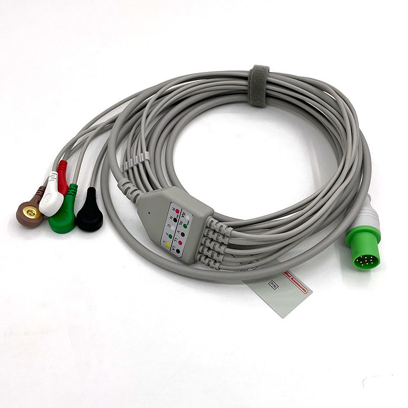 GE ヘリゲ 10ピン ECG 5リード ECG Med アクセサリー メディカルECGモニターケーブル 多用途 0.9m サイズ