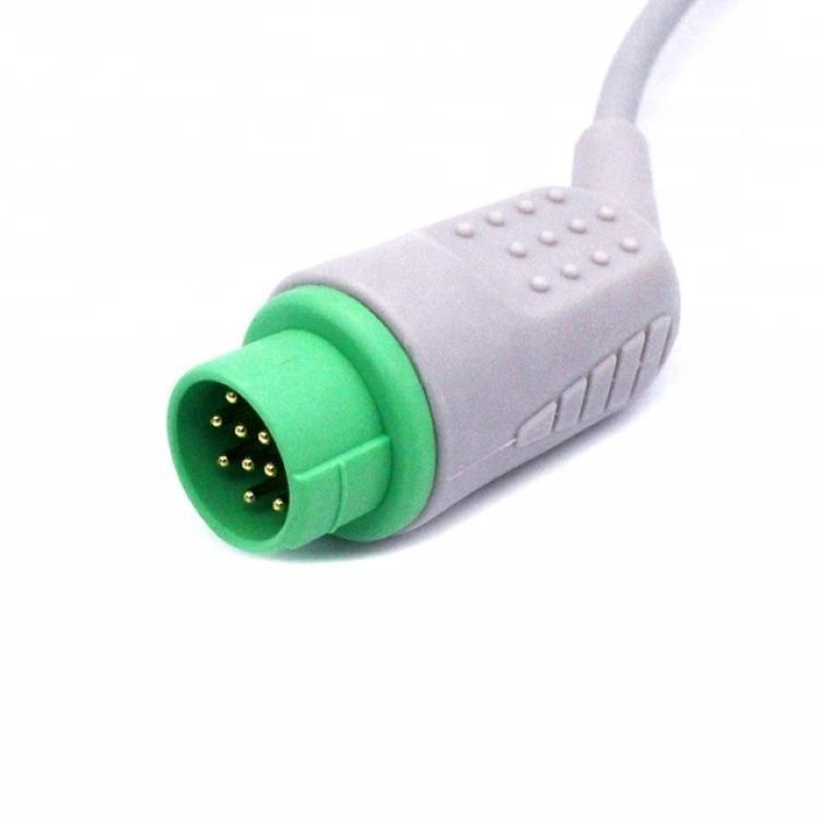 メディカルケアモニター アクセサリー バイオライト ECGケーブル 12ピン 5リード 取っ手端 一品 3.4m サイズ