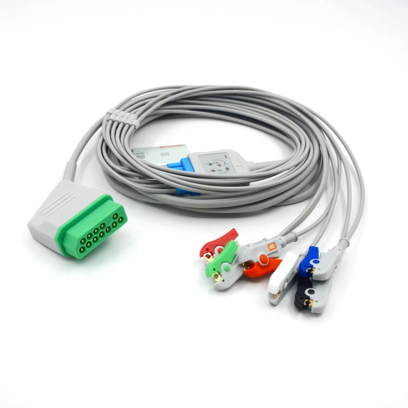 互換性のあるニホンコーデン 12ピン 6リードECGモニターケーブル 医療用品用