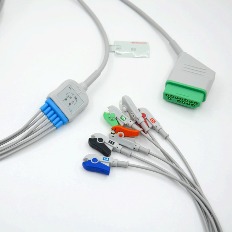 互換性のあるニホンコーデン 12ピン 6リードECGモニターケーブル 医療用品用