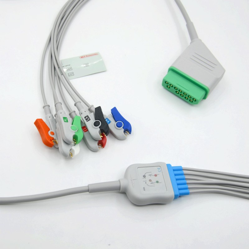 互換性のあるニホンコーデン 12ピン 6リードECGモニターケーブル 医療用品用