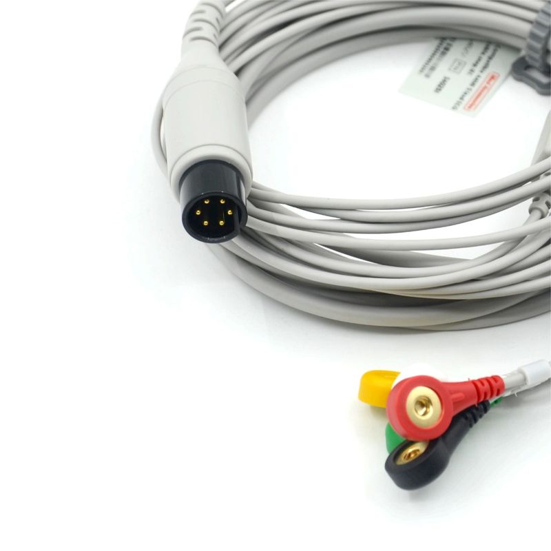 互換性のある AAMI 互換 5 リード ECG ケーブル IEC スナップ医療用アクセサリー用