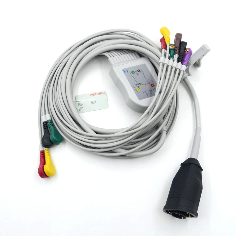 互換 Zoll 10 Leads スナップタイプ IEC 標準 EKG ケーブルとワイヤ