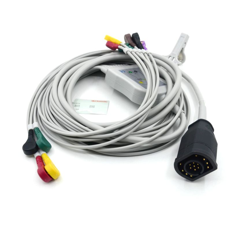 互換 Zoll 10 Leads スナップタイプ IEC 標準 EKG ケーブルとワイヤ