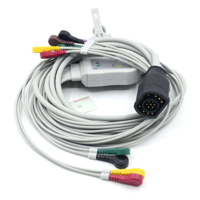 互換 Zoll 10 Leads スナップタイプ IEC 標準 EKG ケーブルとワイヤ