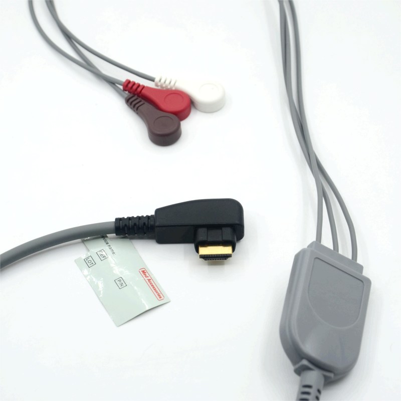 メディカル プロフェッショナル 生産 DMS ECG ケーブル ホルター 探査機 3Leads スナップ AHA/IEC for DMS300