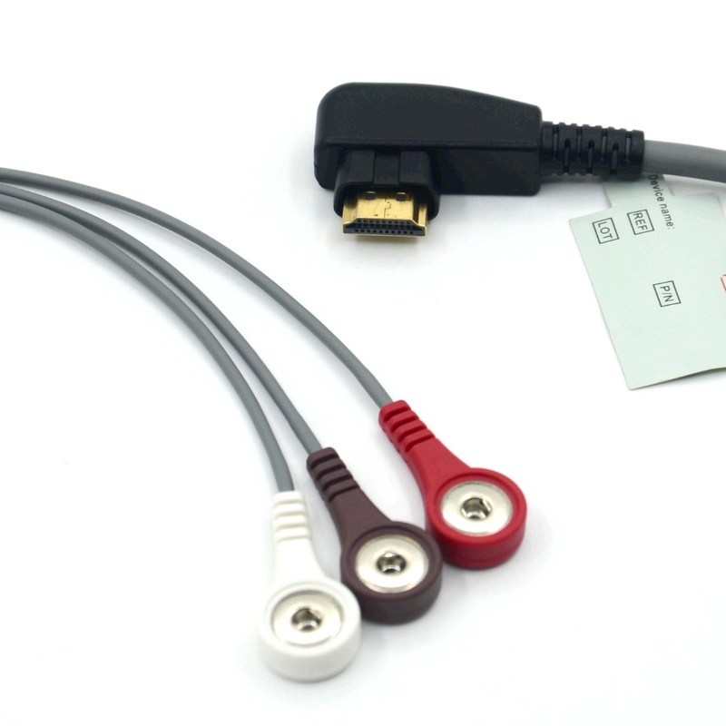 メディカル プロフェッショナル 生産 DMS ECG ケーブル ホルター 探査機 3Leads スナップ AHA/IEC for DMS300