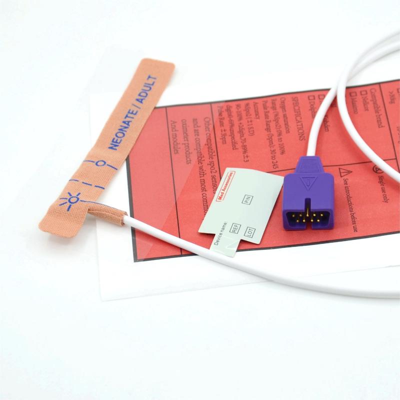 メディカルアクセサリー 供給者 ストレッチファブリック コンパティブル Nellcor 9pin 単品 SpO2 センサー 新生児/成人向け