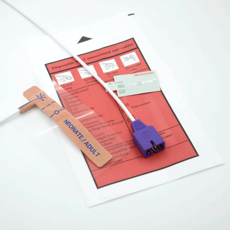 メディカルアクセサリー 供給者 ストレッチファブリック コンパティブル Nellcor 9pin 単品 SpO2 センサー 新生児/成人向け