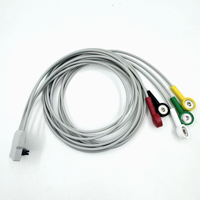 高品質のメッドアクセサリー RoHS認証診断シリコン IEC カラー5鉛グリバー EKG ECGケーブル BLT対応