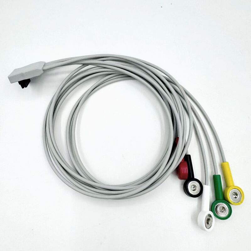 高品質のメッドアクセサリー RoHS認証診断シリコン IEC カラー5鉛グリバー EKG ECGケーブル BLT対応