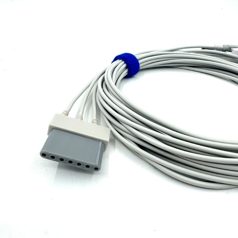 高品質のメッドアクセサリー RoHS 認定診断シリコン IEC カラー 3 リードグリッバー ECGケーブルリードワイヤー