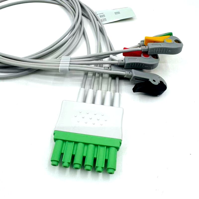高品質のMedアクセサリー IEC カラーモデル RoHS 認定 5 リードグリッバー EKG ECG Leadwire 患者医療用