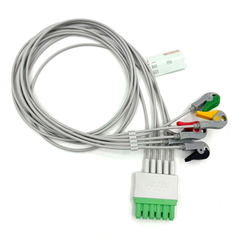高品質のMedアクセサリー IEC カラーモデル RoHS 認定 5 リードグリッバー EKG ECG Leadwire 患者医療用