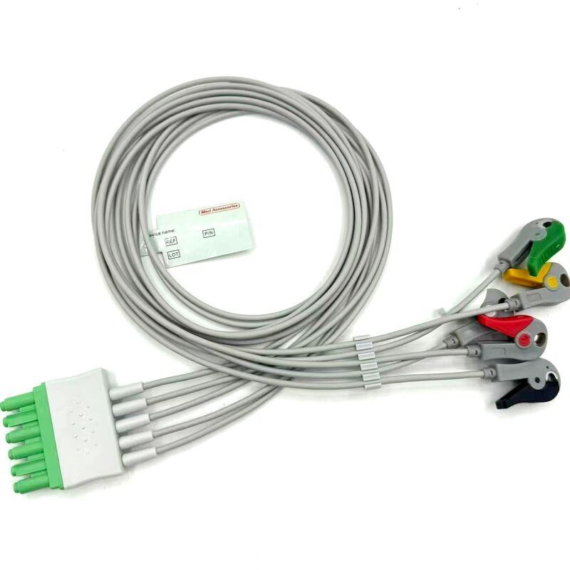 高品質のMedアクセサリー IEC カラーモデル RoHS 認定 5 リードグリッバー EKG ECG Leadwire 患者医療用