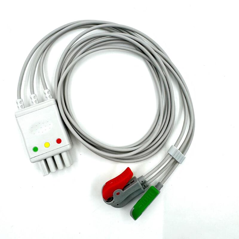 高品質のメッドアクセサリー IEC カラーモデル RoHS 認証 3 リードグリッバー ECG リードワイヤ 互換性 ニホン コーデン